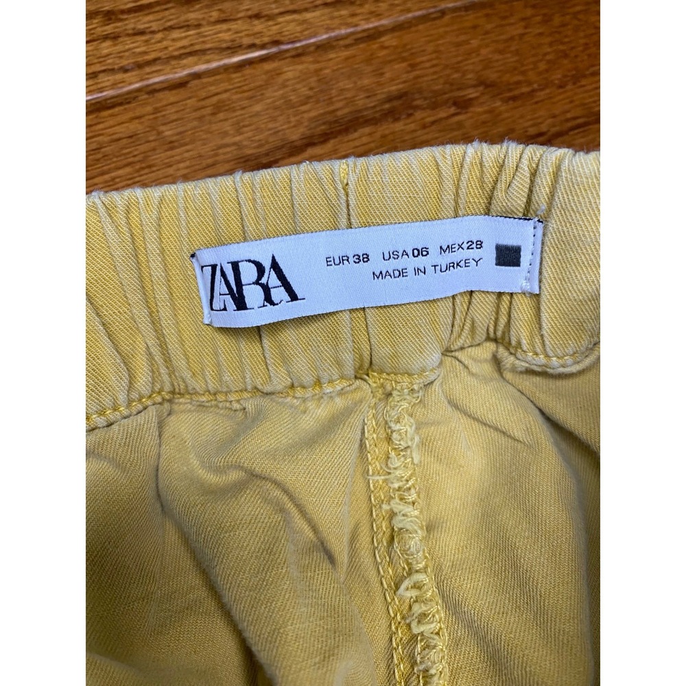 Zara Light Brown Cargo Pants with‎ Linen Size 6 - Picture 10 of 14